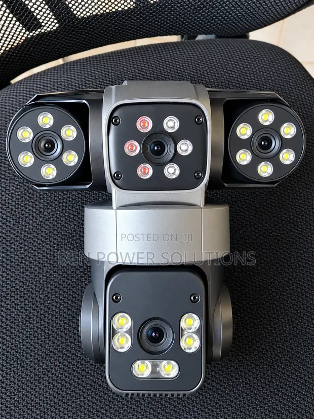 Triple Lens Solar Powered Security Camera - 1