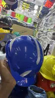 Heavy Duty Blue Safety Helmet with Reflective Strips - 1