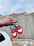 Jordan Grey & Red Sneakers - Size 28 - 2