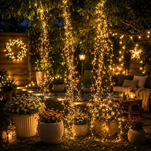 Outdoor String Lights - 100m, Warm White LEDs