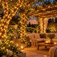 Outdoor String Lights - 100m, Warm White LEDs - 5