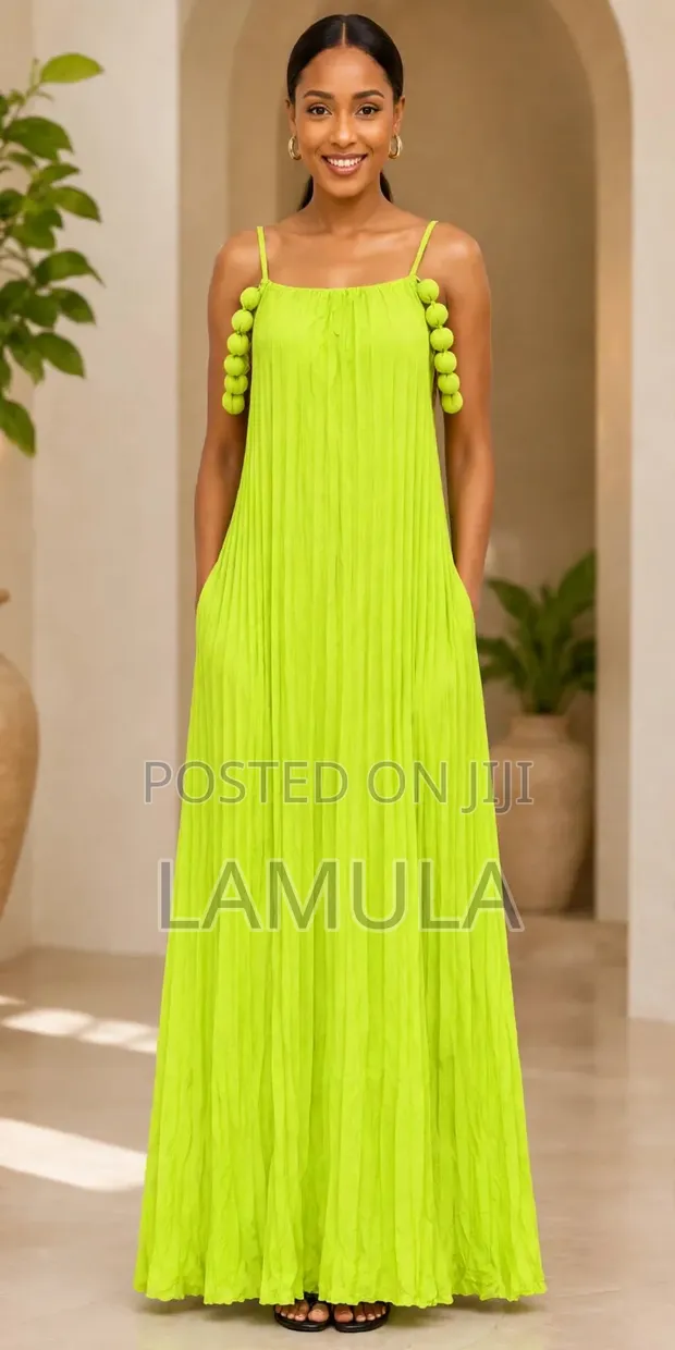Elegant Pom-Pom Maxi Dress - Lygia & Nanny - 1