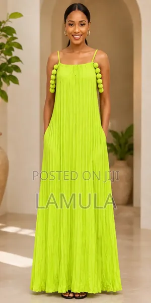 Elegant Pom-Pom Maxi Dress - Lygia & Nanny