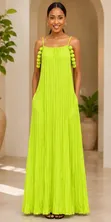 Elegant Pom-Pom Maxi Dress - Lygia & Nanny - 1