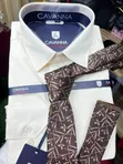 Men's Elegant Shirt and Tie Set - 2