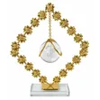 Crystal Ball Figurine Home Decor with Hanging Glass Ball - Gold - 1