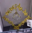 Crystal Ball Figurine Home Decor with Hanging Glass Ball - Gold - 2