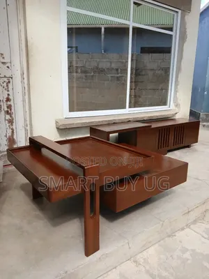 Swivel Coffee Table - Brown Glossy Finish