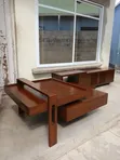 Swivel Coffee Table - Brown Glossy Finish - 1