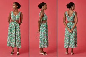 Enhanced Fashions Kampala Printed & Green Viscose Dresses