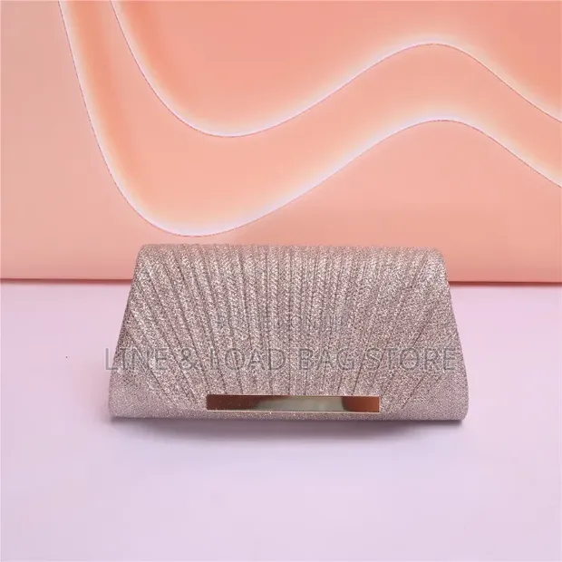 Women's Rose Gold Evening Clutch Bag - 1