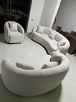 Modern 6-Seater Bean Sofa Set - Soft Grey - 1