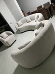 Modern 6-Seater Bean Sofa Set - Soft Grey - 2
