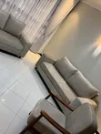 Modern Grey Fabric Sofa Set - 3