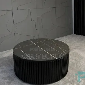 Round Swivel Coffee Table - Black Matte