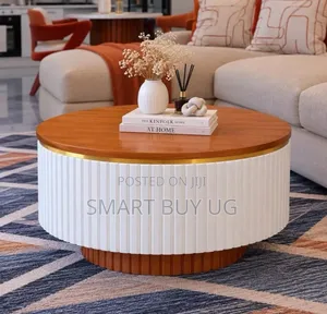 Round Swivel Coffee Table - Multicolored Glossy Finish