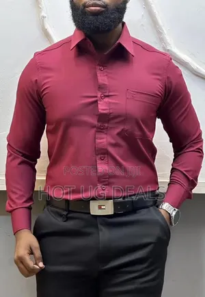 Men's Classic Office Shirts - Maroon