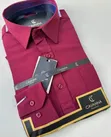 Men's Classic Office Shirts - Maroon - 2