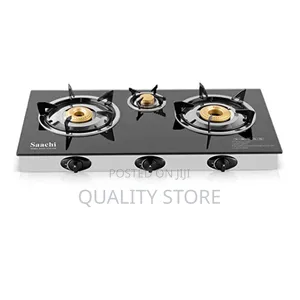 Saachi 3-Burner Gas Cooker with Glass Top