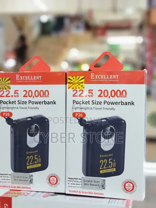 Excellent P26 Power Bank, 20,000mAh, 22.5W Fast Charging - 1