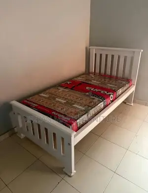 Single Bed Frame - Musambya Wood, White