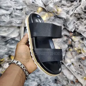 Men's Double Strap Slides - Black, Brown, White