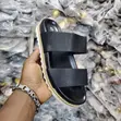 Men's Double Strap Slides - Black, Brown, White - 1