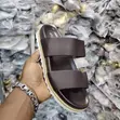 Men's Double Strap Slides - Black, Brown, White - 3
