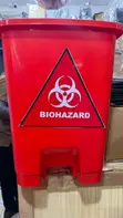 Red 30 Liter Medical Waste Bin - 1