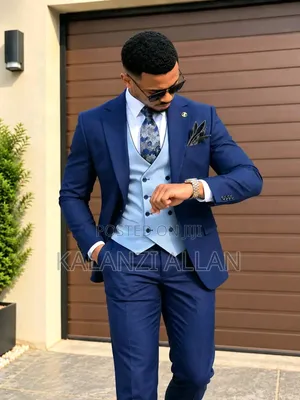 Navy Blue Turkish Suit with Sky Blue Waistcoat