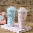 1pc 2-Layer Ice Cream & Juice Bottle Cups With Straw - 2