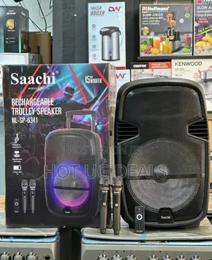 Saachi 15" Rechargeable Trolley Speaker with 2 Mics (NL-SP-6341)