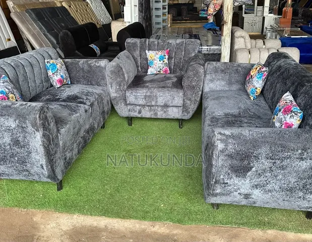 Elegant Grey Sofa Set - 1