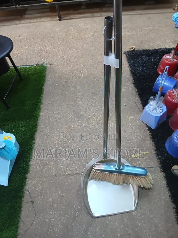 Stainless Steel Broom and Dustpan Set - 1