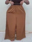 Women's Black Polycotton Wide-Leg Trousers - 2