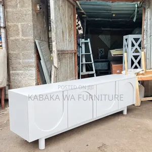 Wooden TV Stand with Drawers and Shelves