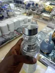 Reusable Glass Water Bottle with Metallic Screw-on Cap (500ml) - 4