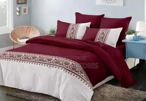 Maroon Six by Six Cotton Bedcover Set