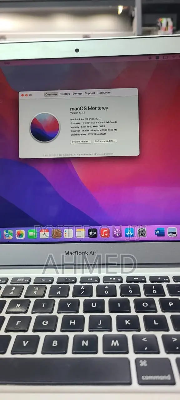 Apple MacBook Air 2017 - Core i7, 8GB RAM, 500GB SSD - 1
