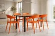 Wooden Foldable Dining Table with 6 Plastic Chairs - 2