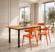 Wooden Dining Table with 4 Plastic Chairs - 2