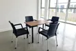4-Person Wooden Dining Table & Metal Stand with Plastic Chairs Set - 1