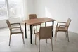 4-Person Wooden Dining Table & Metal Stand with Plastic Chairs Set - 2