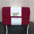 Crochet Handbag - Blue & White with Chain Handle - 2