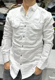 Men's Long Sleeve Denim Shirts - 4