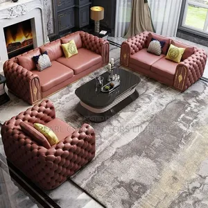 Brand New 5-Seater Pure Leather Chesterfield Sofas