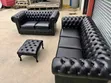 Brand New 5-Seater Pure Leather Chesterfield Sofas - 3