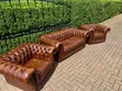 Brand New 5-Seater Pure Leather Chesterfield Sofas - 5