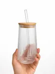 Ribbed Glass Tumbler 400ml - 2