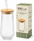 Ribbed Glass Tumbler 400ml - 3